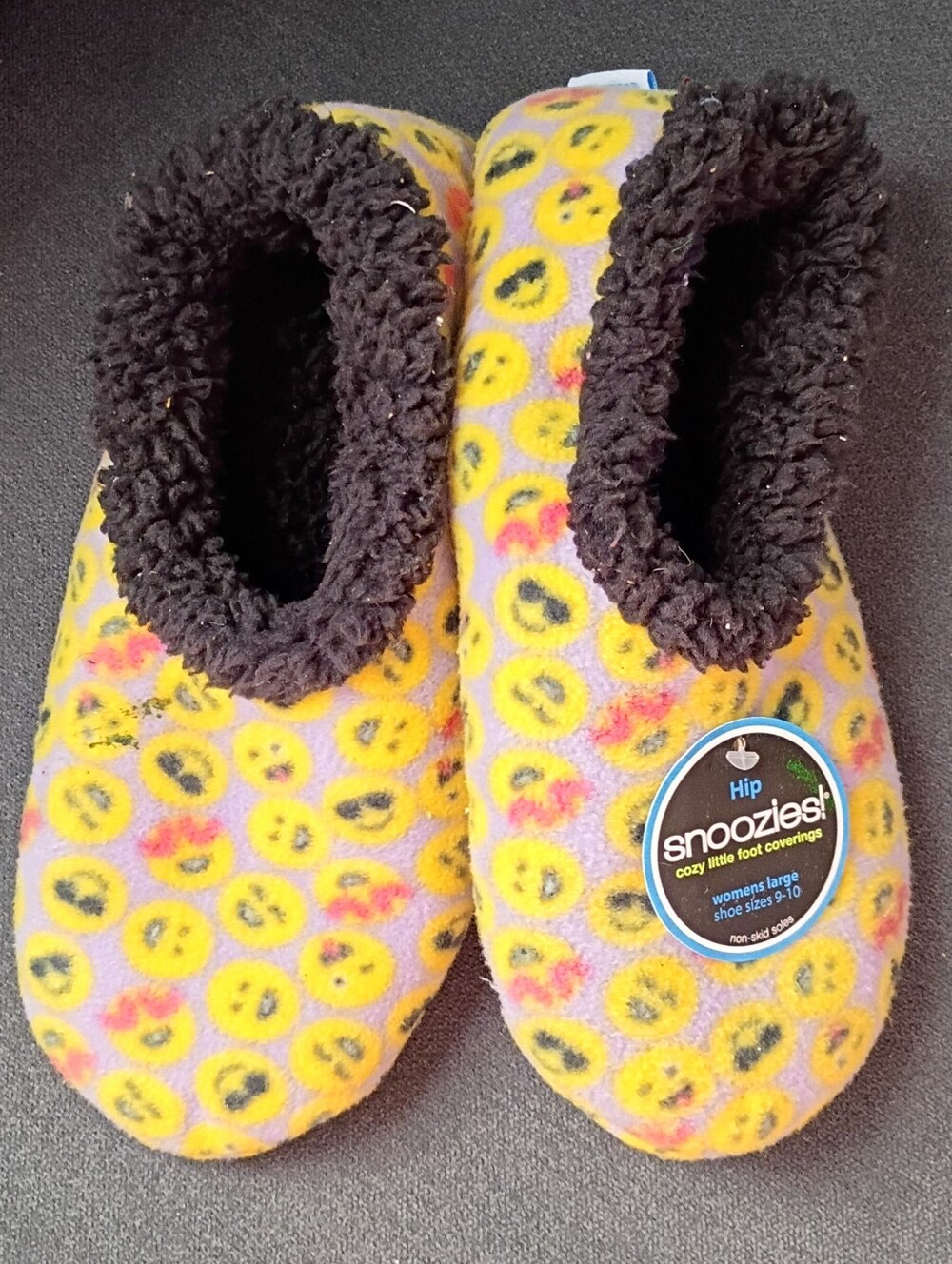 Women's Yellow Emoji Slip-On Cozy Shoes